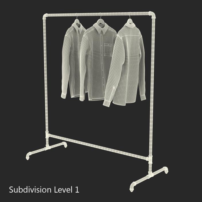 3D model Iron Clothing Rack 5