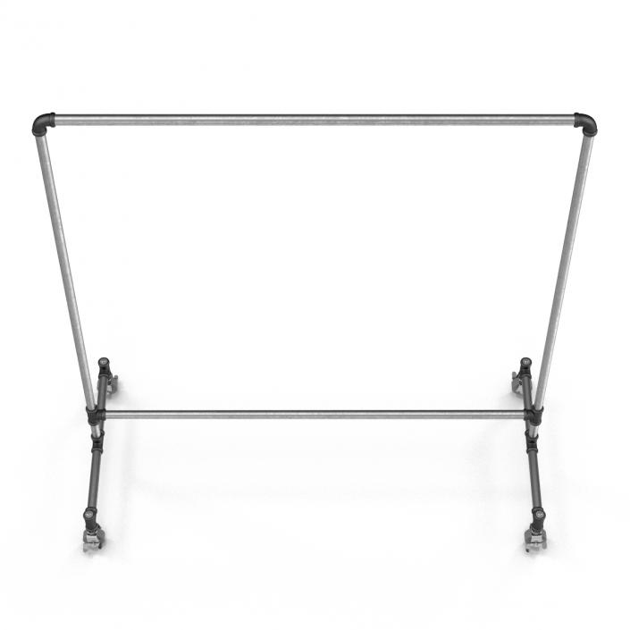 Iron Clothing Rack with Wheels 2 3D