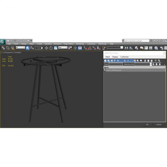 Round Clothing Rack 3D model