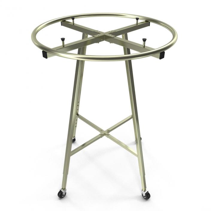 3D Round Clothing Rack with Wheels