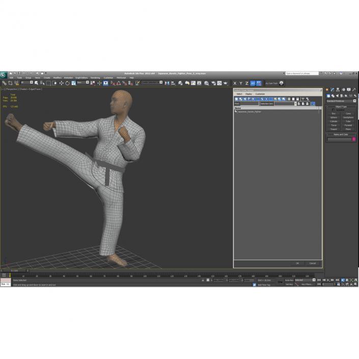 3D model Japanese Karate Fighter Pose 2