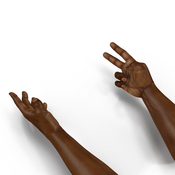 African Man Hands Rigged 3D model