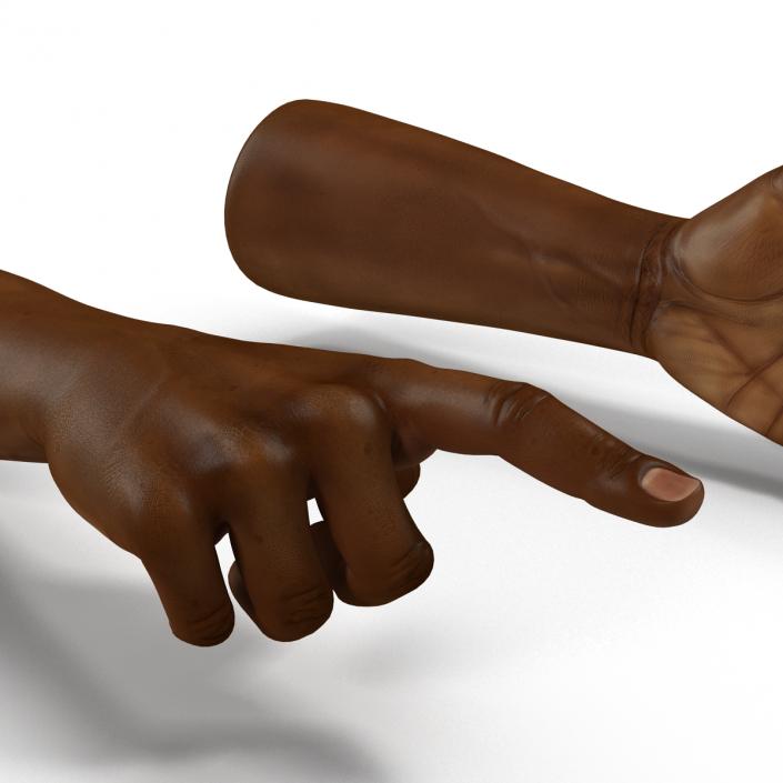 African Man Hands Rigged 3D model