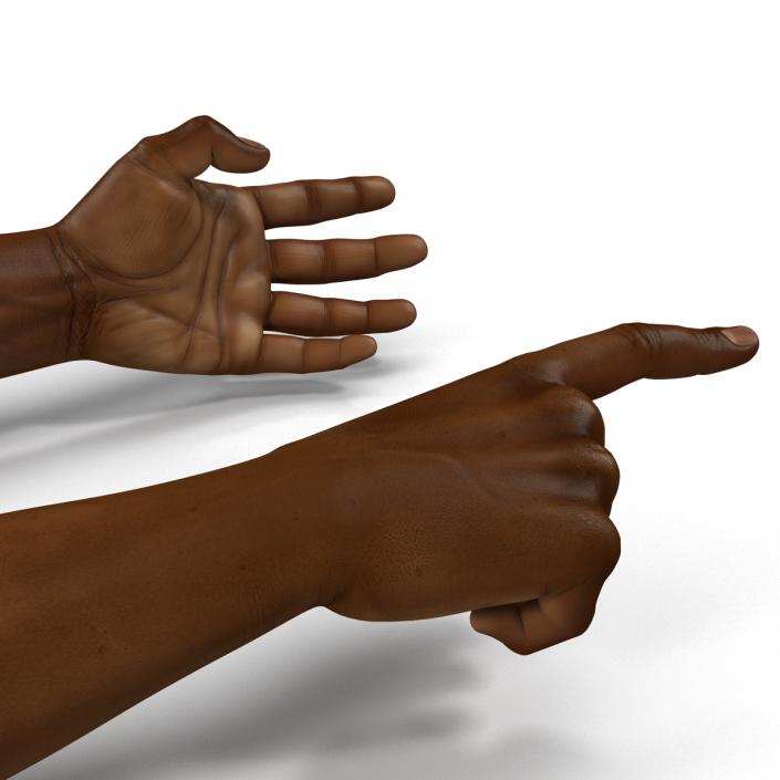 African Man Hands Rigged 3D model