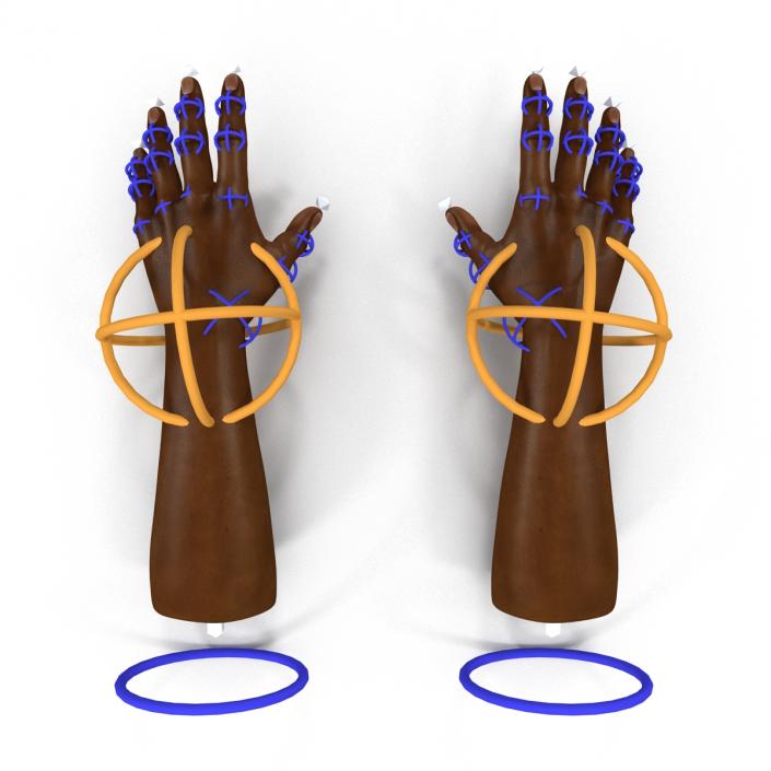 African Man Hands Rigged 3D model