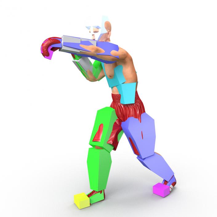 3D Boxer Man Rigged 2 model