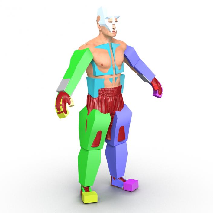 3D Boxer Man Rigged 2 model