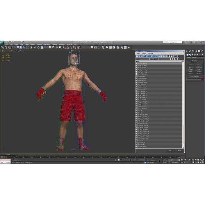 3D Boxer Man Rigged 2 model