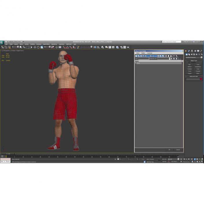 3D Boxer Man 2 Pose 2 model