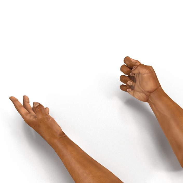 3D African Man Hands 2 Rigged