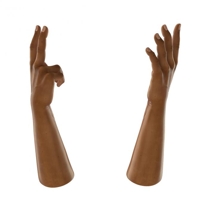 3D African Man Hands 2 Rigged