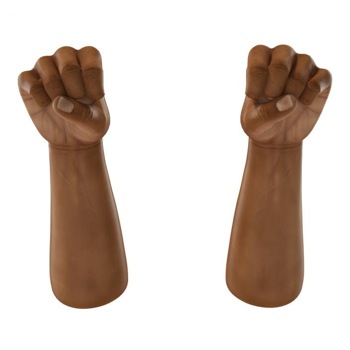 3D African Man Hands 2 Rigged