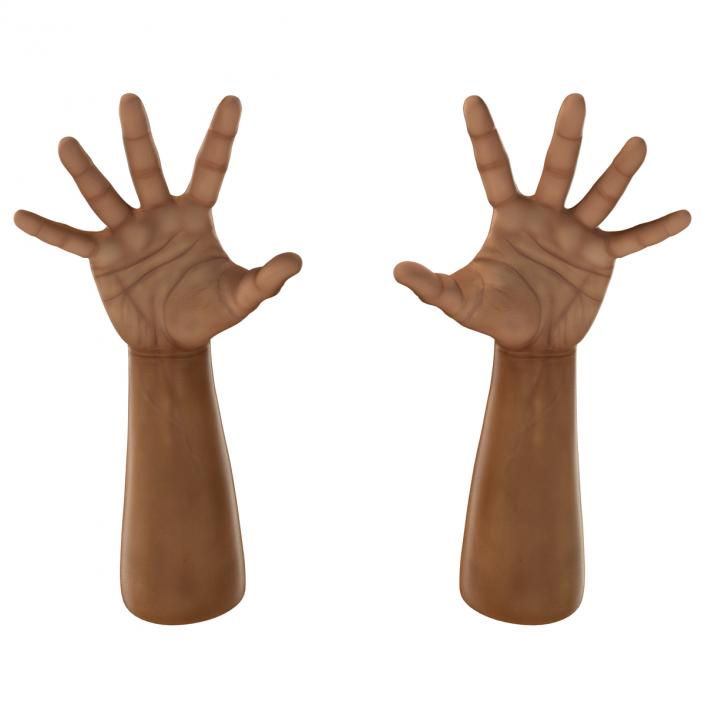 3D African Man Hands 2 Rigged