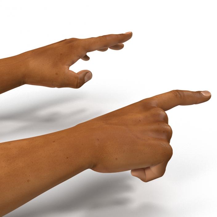 3D African Man Hands 2 Rigged