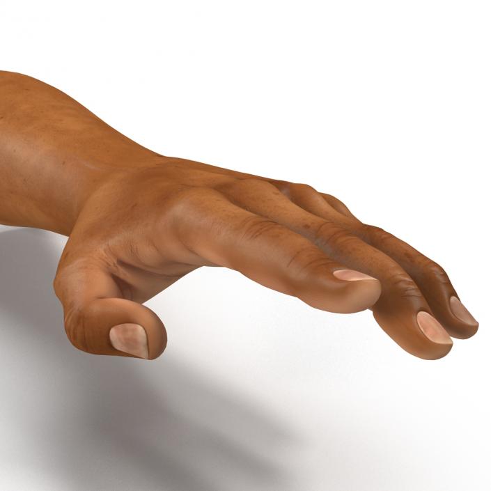 3D African Man Hands 2 Rigged