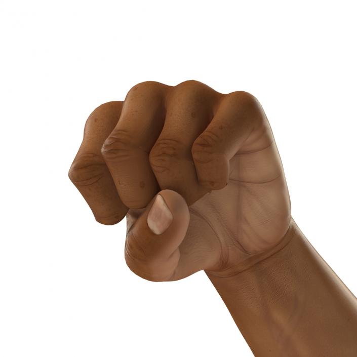 3D African Man Hands 2 Rigged