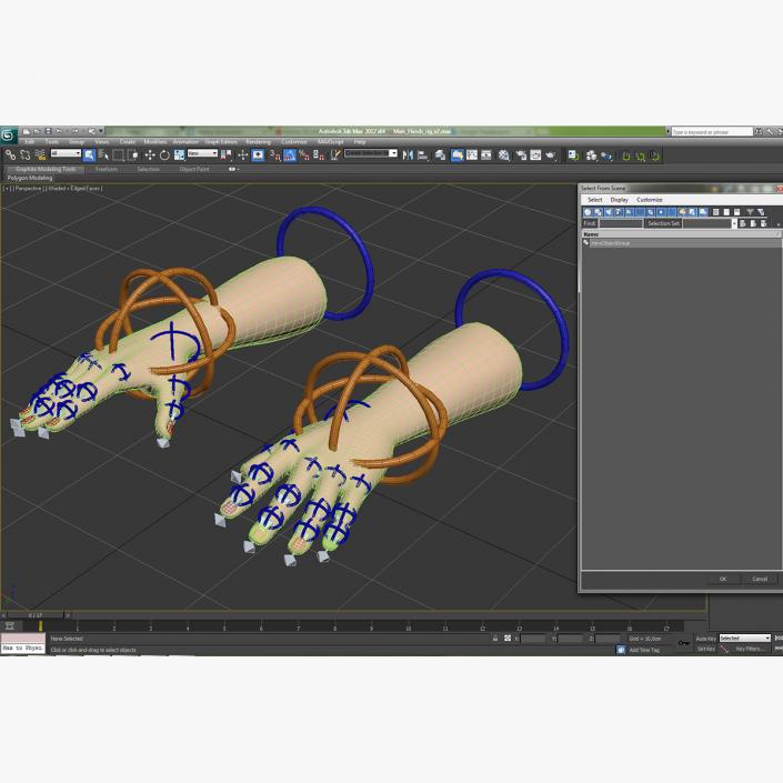 3D African Man Hands 2 Rigged