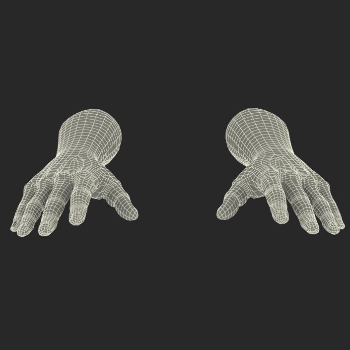 3D African Man Hands 2 Rigged