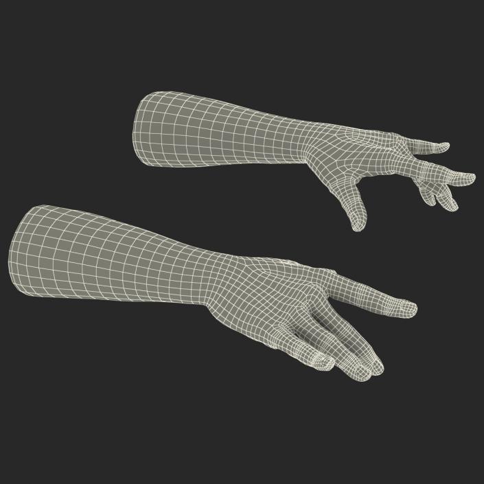 3D African Man Hands 2 Rigged