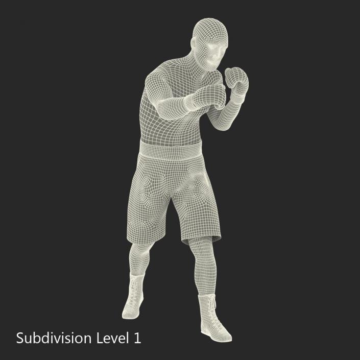 3D Boxer Man 2 Pose 3 model