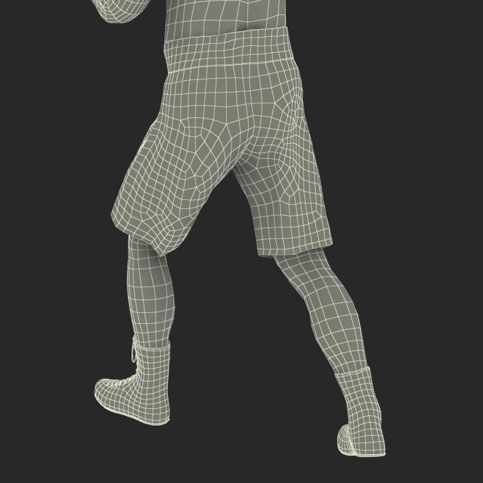 3D Boxer Man 2 Pose 3 model