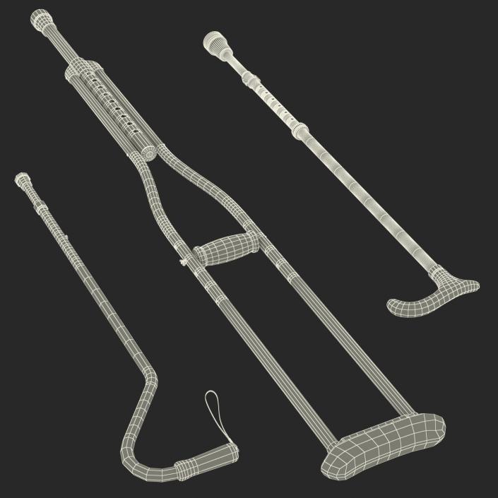 Canes and Crutches Collection 3D model