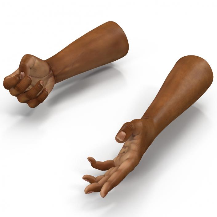 3D African Man Hands 3 Rigged