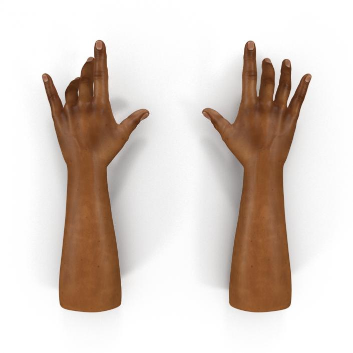 3D African Man Hands 3 Rigged