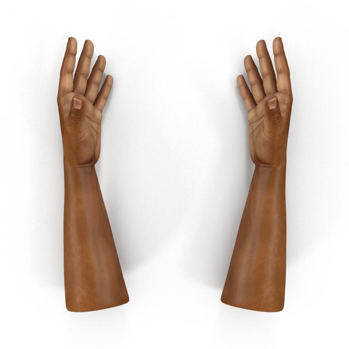 3D African Man Hands 3 Rigged