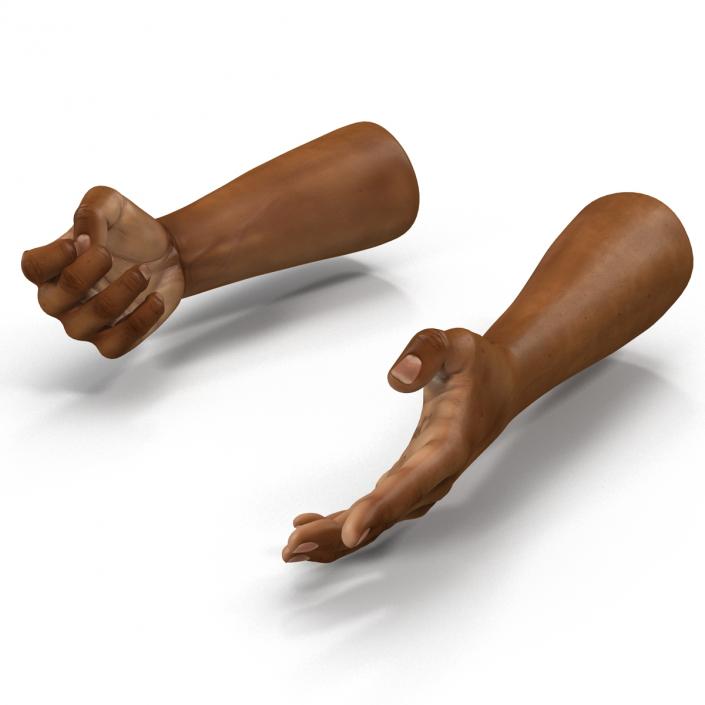 3D African Man Hands 3 Rigged