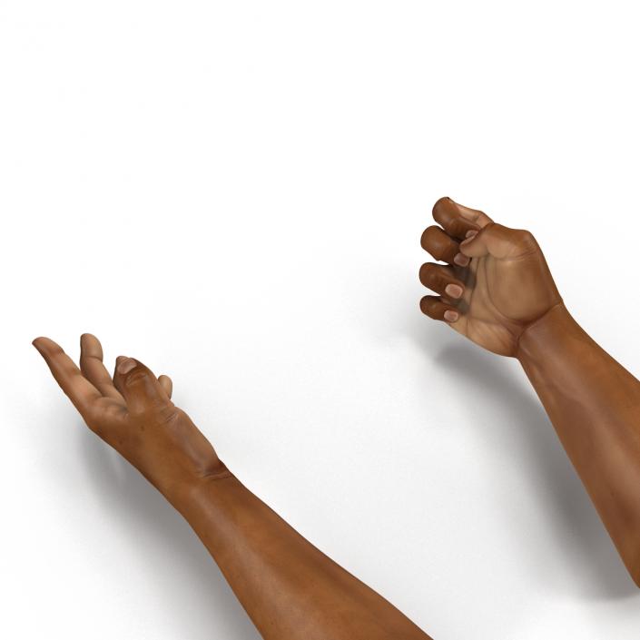 3D African Man Hands 3 Rigged