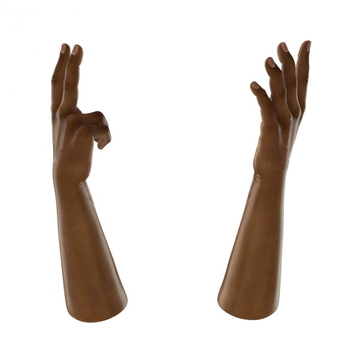 3D African Man Hands 3 Rigged