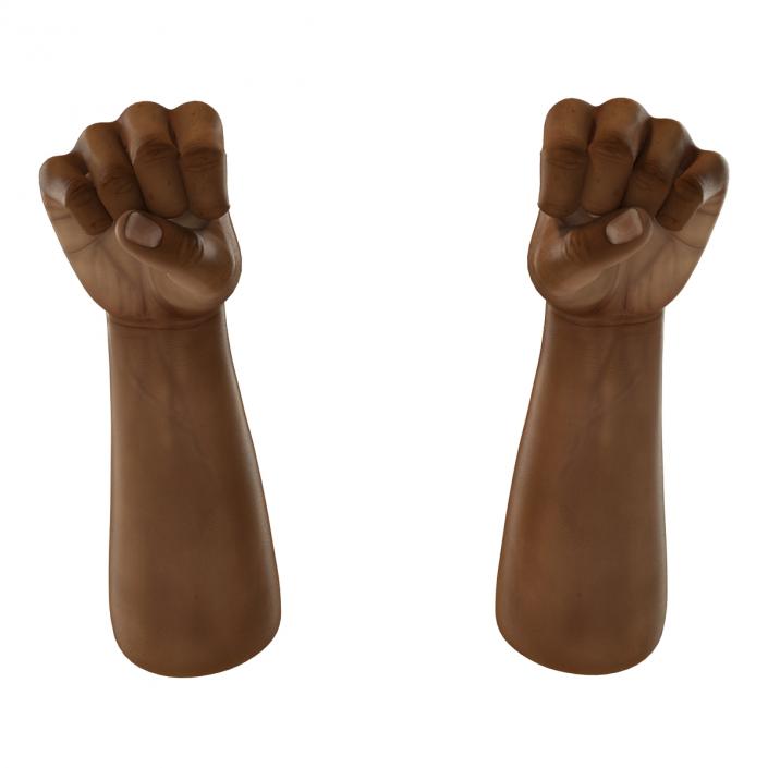 3D African Man Hands 3 Rigged