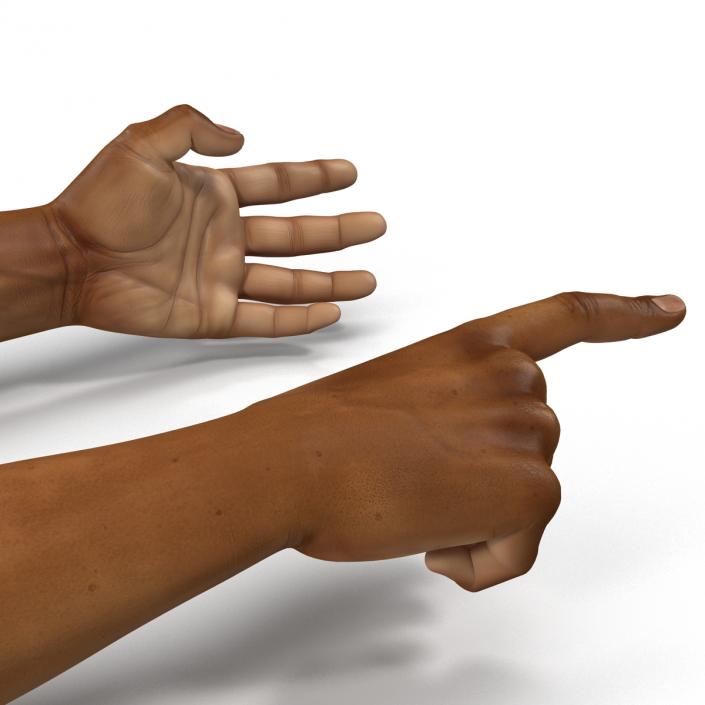 3D African Man Hands 3 Rigged