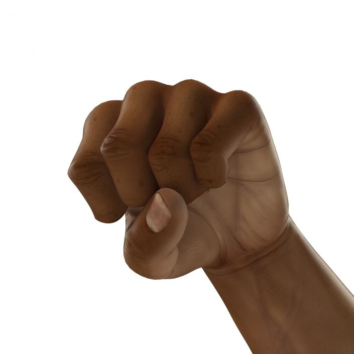 3D African Man Hands 3 Rigged