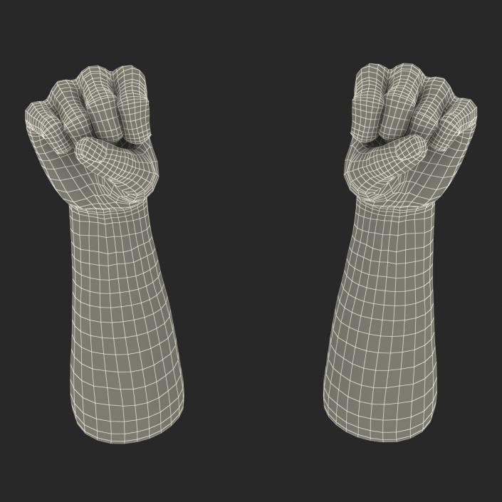 3D African Man Hands 3 Rigged