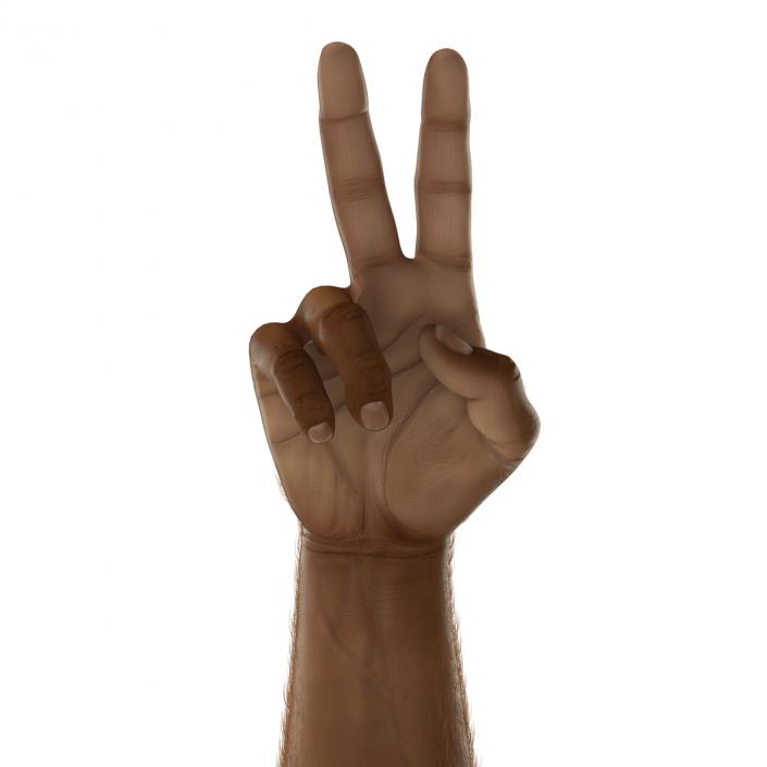 3D model African Man Hands 3 with Fur Rigged