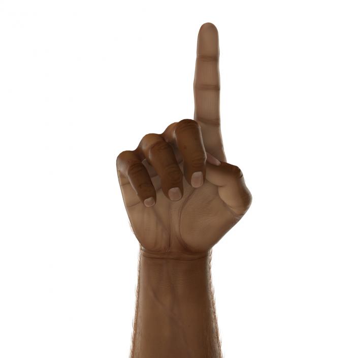 3D model African Man Hands 3 with Fur Rigged