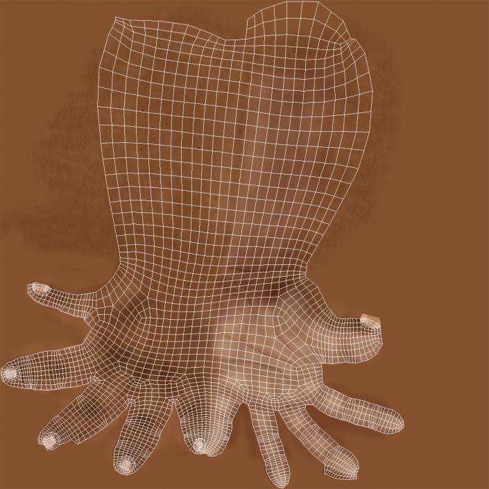 3D model African Man Hands 3 with Fur Rigged