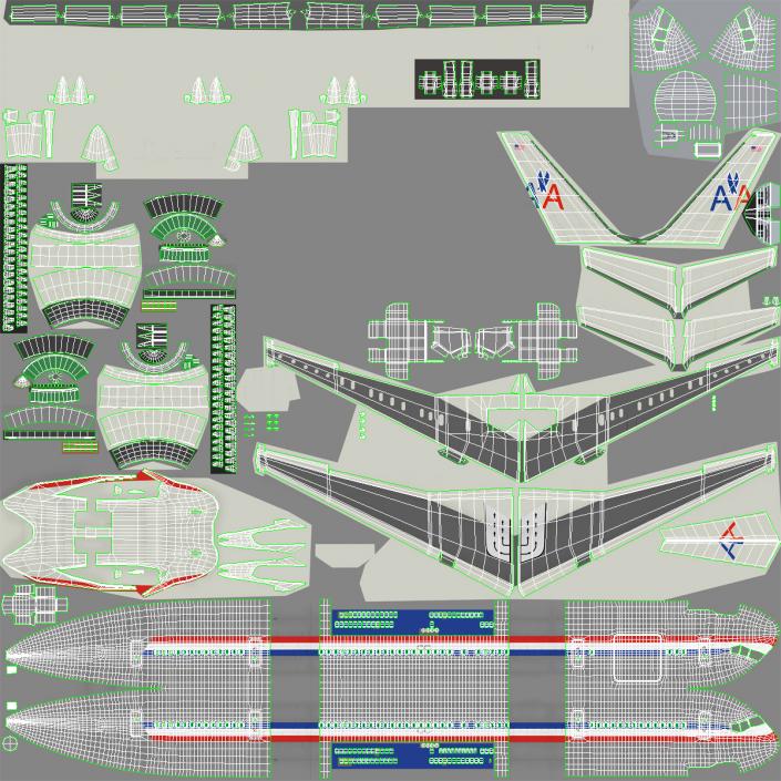 3D Boeing 757-200F American Airlines model