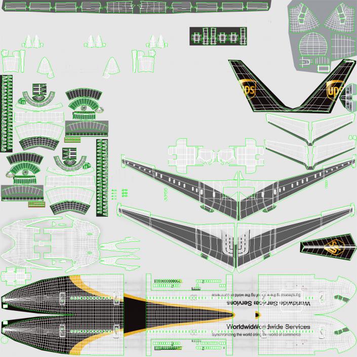 3D Boeing 757-200F UPS Airlines model