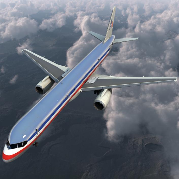 3D model Boeing 757-200F American Airlines Rigged