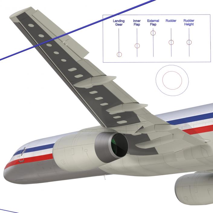 3D model Boeing 757-200F American Airlines Rigged