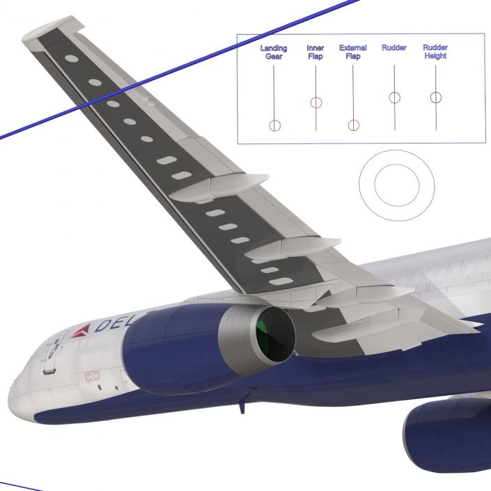 3D Boeing 757-200F Delta Air Lines Rigged model