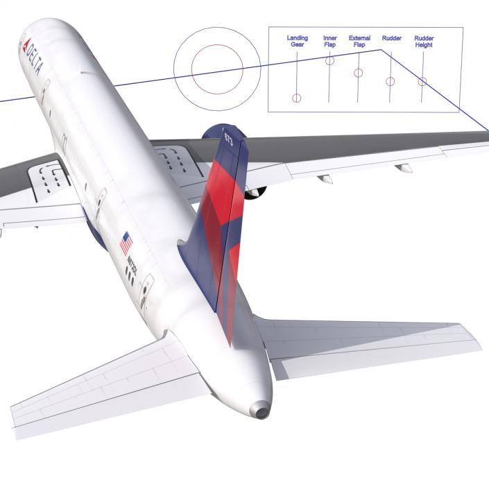 3D Boeing 757-200F Delta Air Lines Rigged model