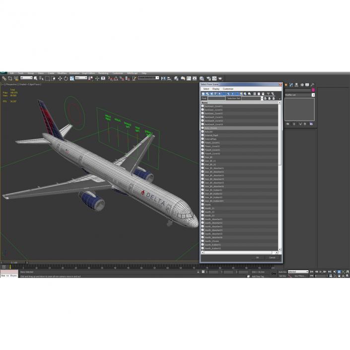 3D Boeing 757-200F Delta Air Lines Rigged model