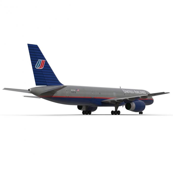 3D Boeing 757-200F United Airlines Rigged model