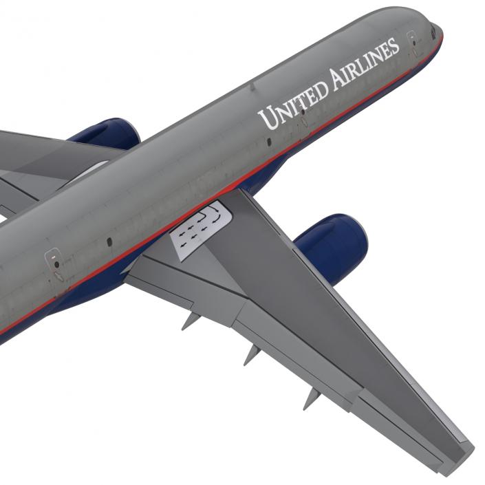 3D Boeing 757-200F United Airlines Rigged model