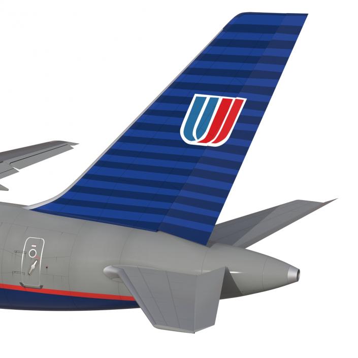 3D Boeing 757-200F United Airlines Rigged model