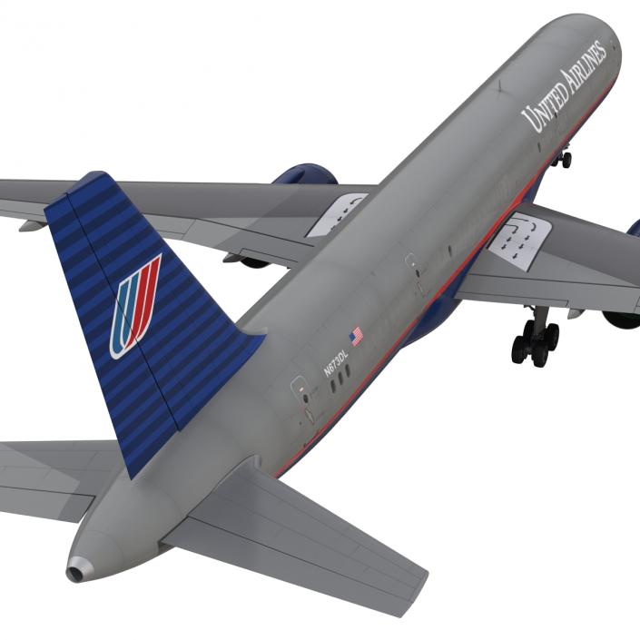 3D Boeing 757-200F United Airlines Rigged model